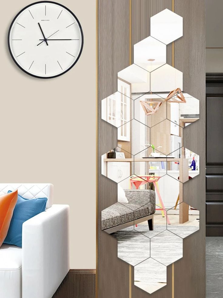 6/12pcs 3D Hexagon Mirror Wall Sticker Rose Gold DIY TV Background Living Room Stickers Wall Decor Bedroom Bathroom Home Decor